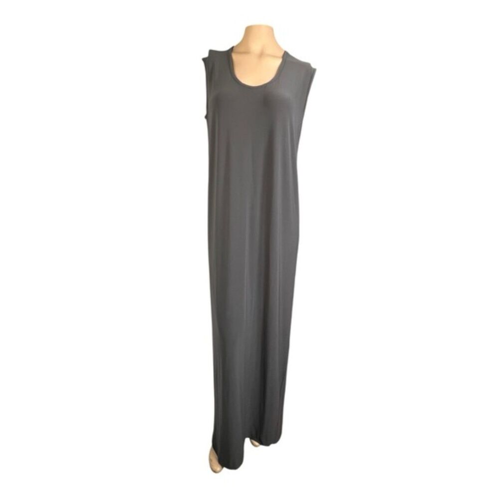 KAMALIKULTURE by Norma Kamali Sleeveless Steel Gray Maxi Dress - Size Medium